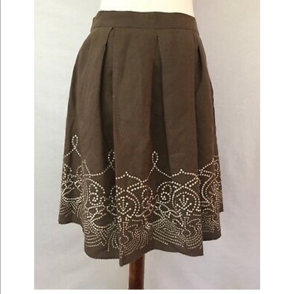 Brown and cream stitched Elie Tahari skirt
